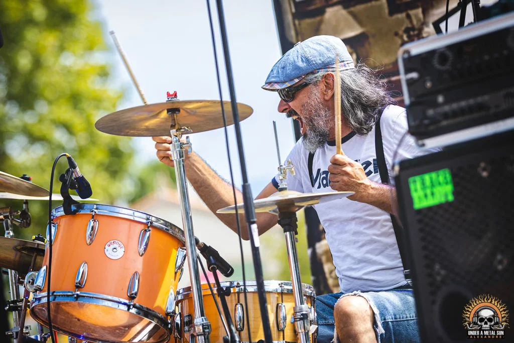 Seb à la batterie lors du Martigues Metal Fest le 31 août 2024