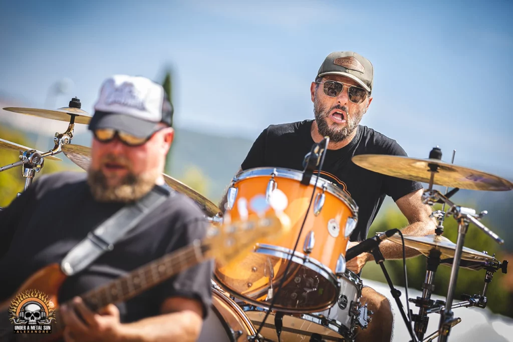 Mitch, batteur des Bronca, au Martigues Metal Fest le 31 août 2024