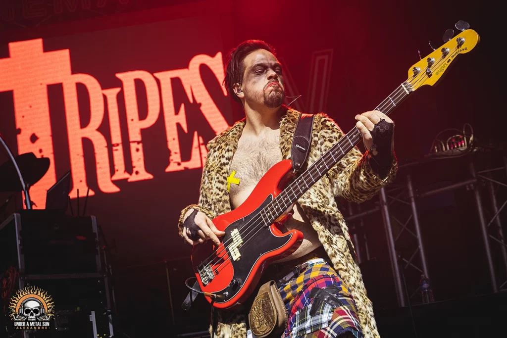Florentin Alcelay à la basse chez Bad Tripes - © Under a Metal sun