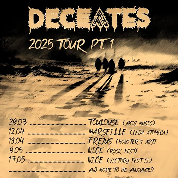 Deceates annonce le début de sa tournée 2025 - Under a Metal Sun