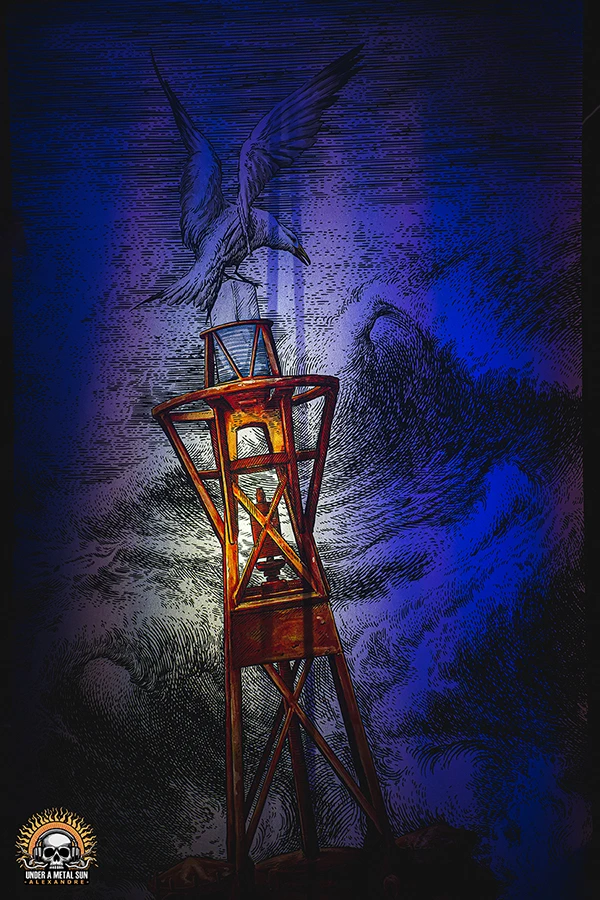 Roll-up en décor sur la scène de HOULE -- © Under a Metal Sun