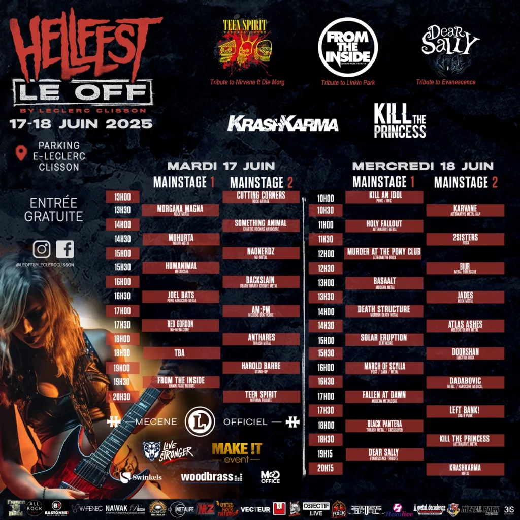 Hellfest Le Off 2025 : voici le running order - Under a Metal Sun