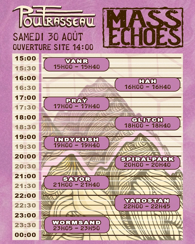 Festival Mass Echoes 2eme édition : ordre de passage