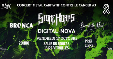 Concert caritatif contre le cancer avec Stone Horns, Digital Nova, Bronca et Break the void