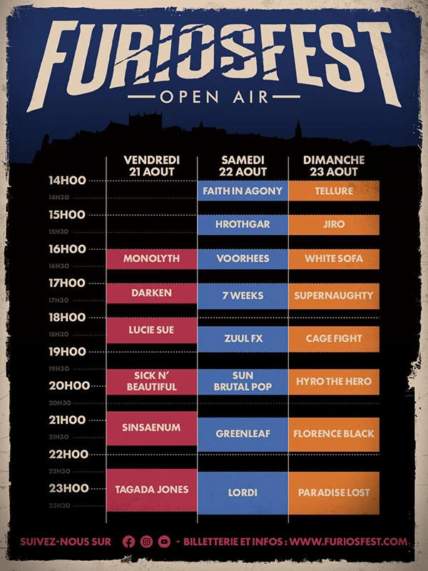 Furiosfest 2026 : running order