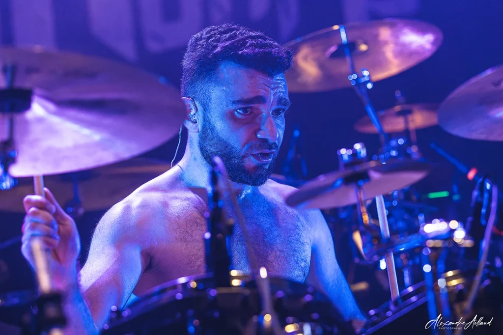 Maël, batteur de Stone Horns en ouverture pour Black Bomb A - Under a Metal Sun