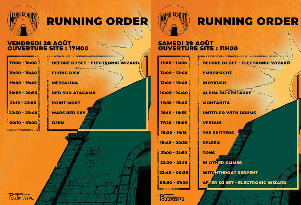 Running order du Mass Echos 2026