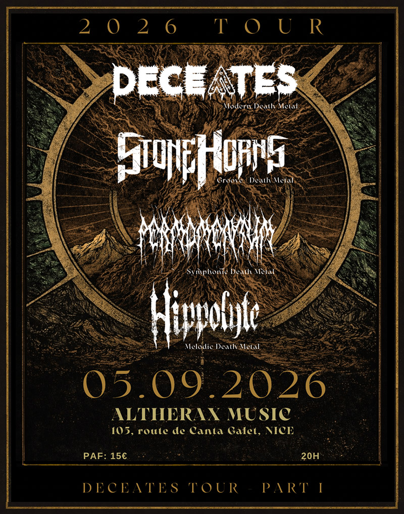 Deceates en concert avec Stone Horns, Permomentum et Hippolyte le 5 septembre à l'Altherax de Nice - Under a Metal Sun