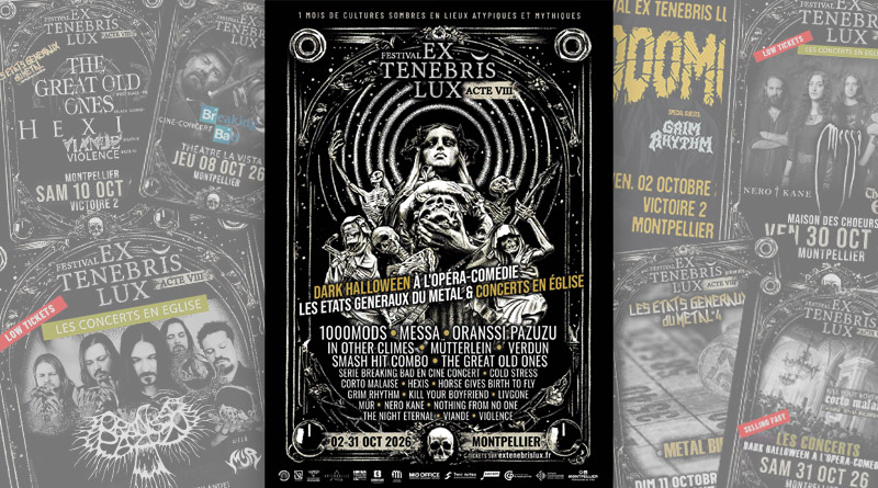 Le festival Ex Tenebris Lux revient du 02 au 31 octobre 2026 à Montpellier